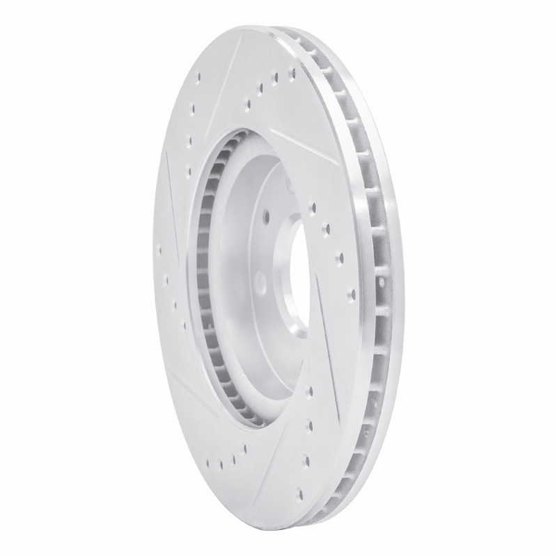Chevrolet Matiz Brake Rotor (1) - Front Right - R1 Concepts - Drilled & Slotted - Silver - `11-`15
